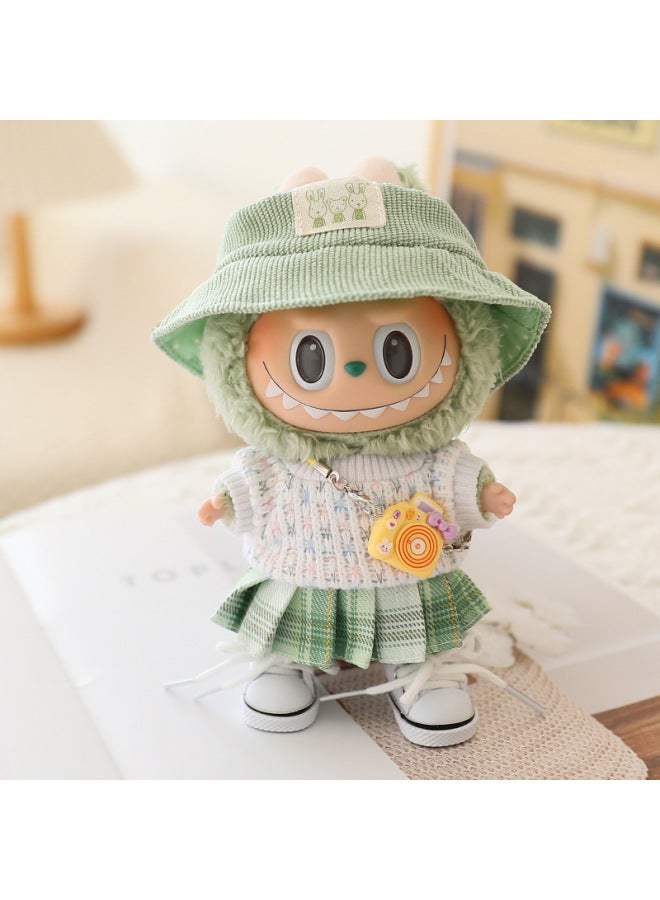 Loquat The Second Generation Of Labubu Blind Box Pendant Clothes Sit Party Pull Cloth Doll Clothes For JK Pleated Skirt Suit-Specifications:Suitable For First-generation And Second-generation Pendants (dol - Image 4