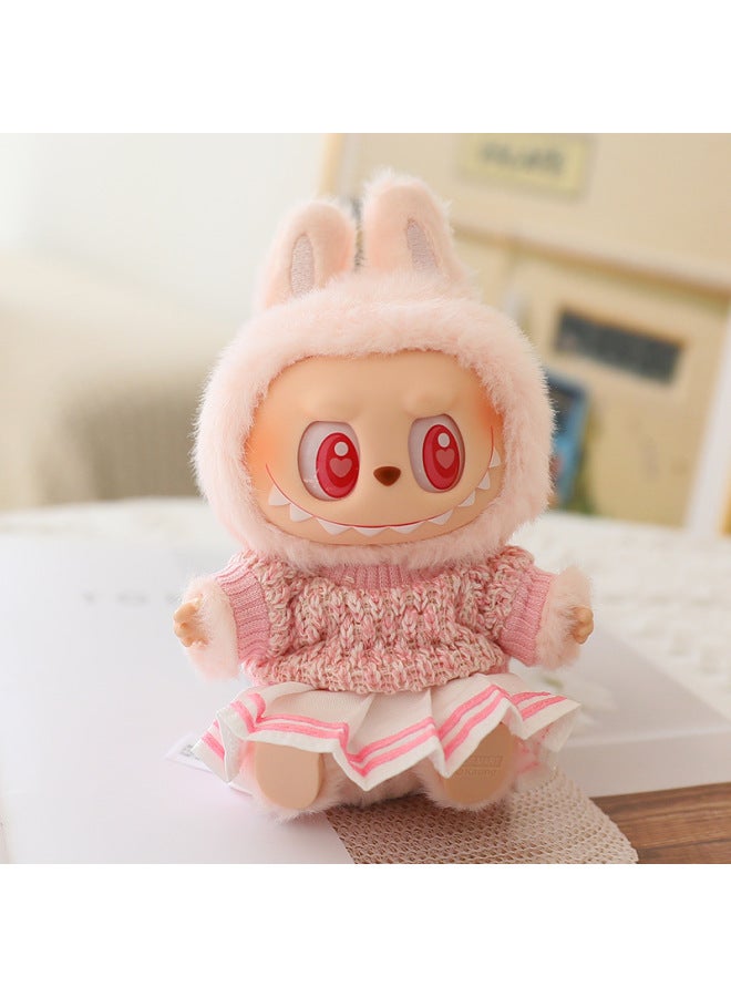 Loquat The Second Generation Of Labubu Blind Box Pendant Clothes Sit Party Pull Cloth Doll Clothes For JK Pleated Skirt Suit-Specifications:Suitable For First-generation And Second-generation Pendants (dol - Image 1