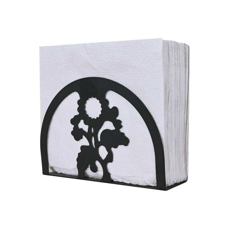 RIVIOX Metal Tissue Paper Stand Modern Metal Tissue Holder Decorative Tissue Paper Stand Tabletop Paper Napkin Holder fo Kitchen Restaurants Cocktail Bars Picnic Party 1Pcs Single Flower - Image 1