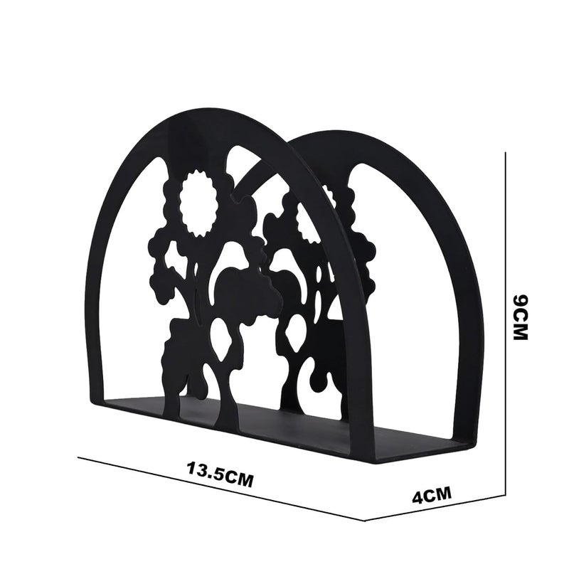 RIVIOX Metal Tissue Paper Stand Modern Metal Tissue Holder Decorative Tissue Paper Stand Tabletop Paper Napkin Holder fo Kitchen Restaurants Cocktail Bars Picnic Party 1Pcs Single Flower - Image 3