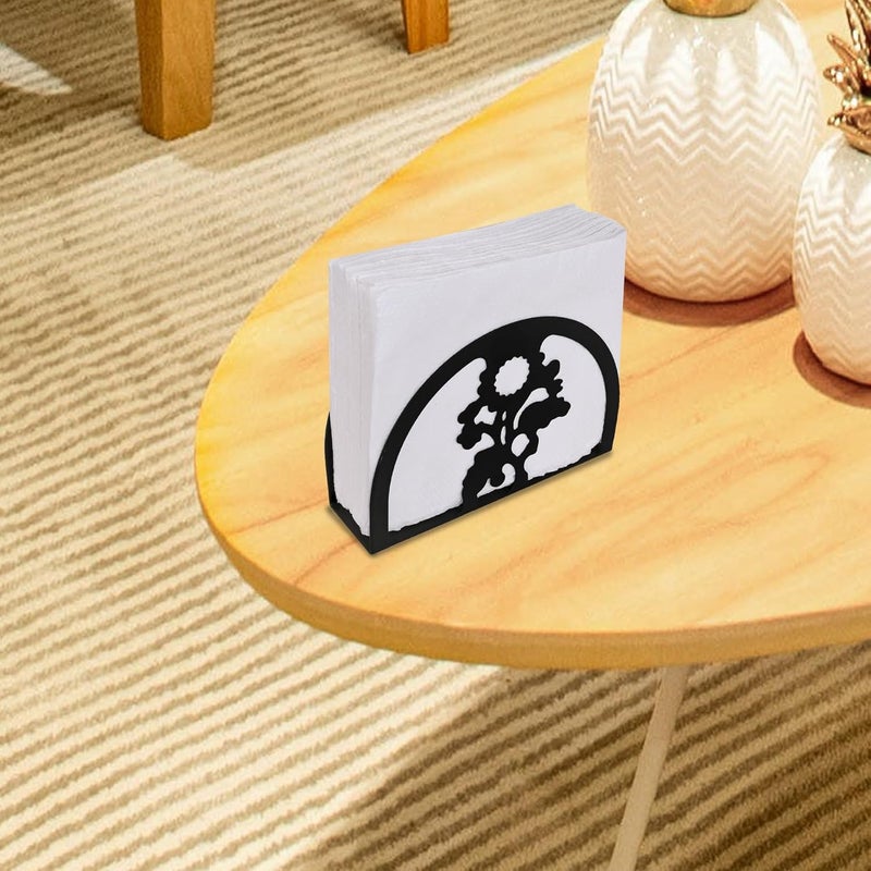 RIVIOX Metal Tissue Paper Stand Modern Metal Tissue Holder Decorative Tissue Paper Stand Tabletop Paper Napkin Holder fo Kitchen Restaurants Cocktail Bars Picnic Party 1Pcs Single Flower - Image 2