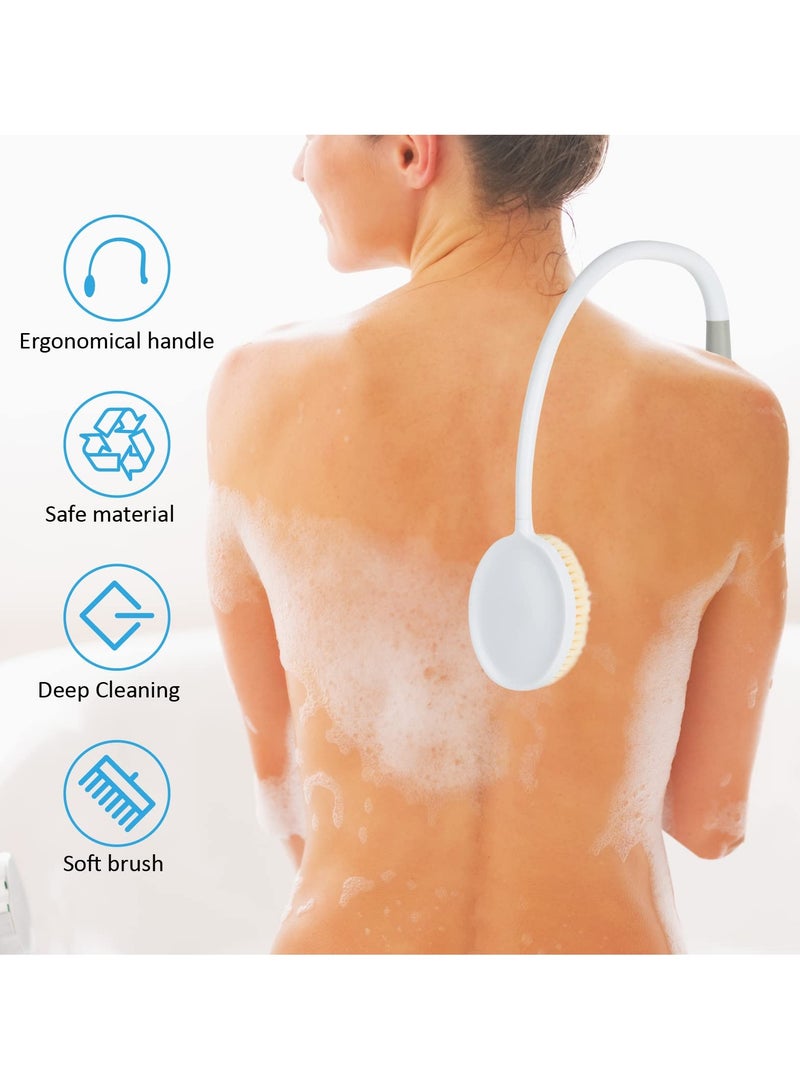 Excefore Back Bath Brush Long Handle for Shower, Curved Back Scrubber for The Elderly, Disabled, Limited Mobility, U-Shaped Body Shower Brush for Man and Woman, 27.56” Length - Image 3