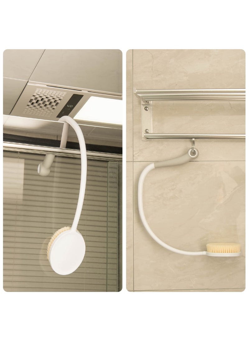 Excefore Back Bath Brush Long Handle for Shower, Curved Back Scrubber for The Elderly, Disabled, Limited Mobility, U-Shaped Body Shower Brush for Man and Woman, 27.56” Length - Image 2