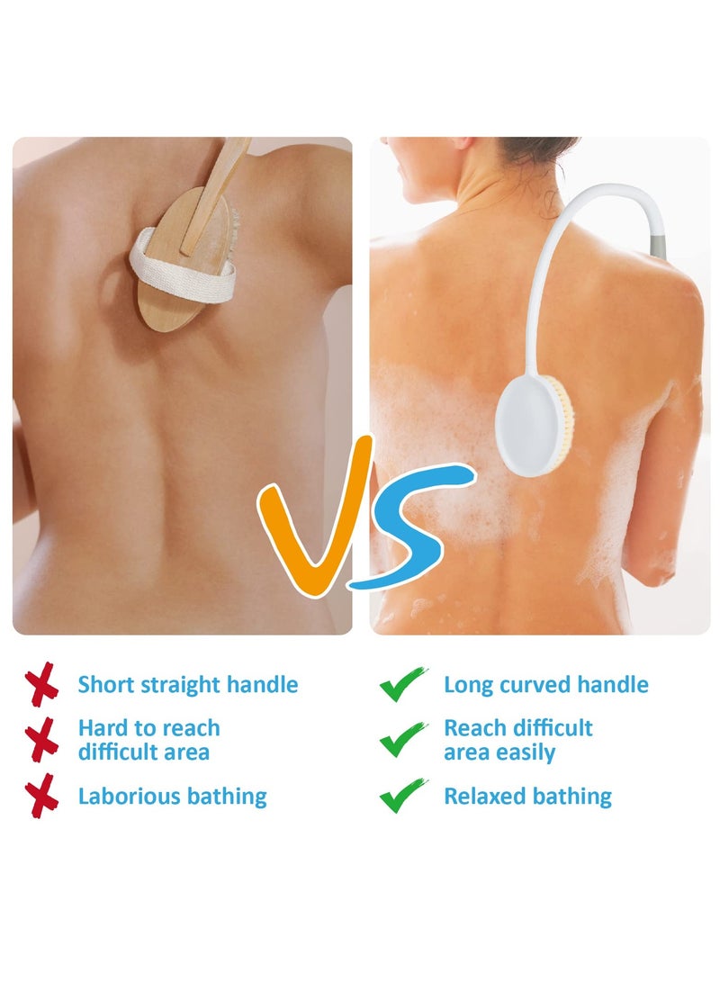 Excefore Back Bath Brush Long Handle for Shower, Curved Back Scrubber for The Elderly, Disabled, Limited Mobility, U-Shaped Body Shower Brush for Man and Woman, 27.56” Length - Image 4