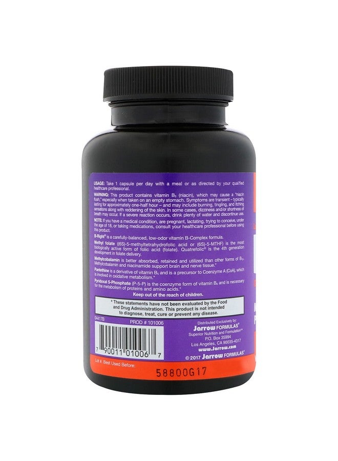 Jarrow Formulas B-Right - Low-Odor Vitamin B-Complex Formula - Energy & Metabolism Support - Promotes Brain, Heart & Cardiovascular Health - 100 Servings (Pack of 1) - Image 3