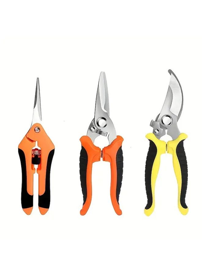 Stainless Steel 3 Piece Garden Shears For Pruning Branches And Lawn Care - Image 1