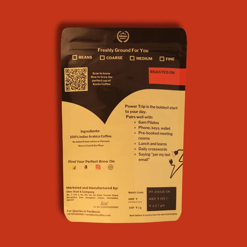Kents Coffee قهوة كينتس باور تريب - قهوة محمصة داكنة (طحن خشن) | عميق، داكن ومر | تحميص فرنسي | الأفضل للفرنش بريس، الشاني و البرد | 100% أرابيكا | حموضة منخفضة (250غ) - Image 3