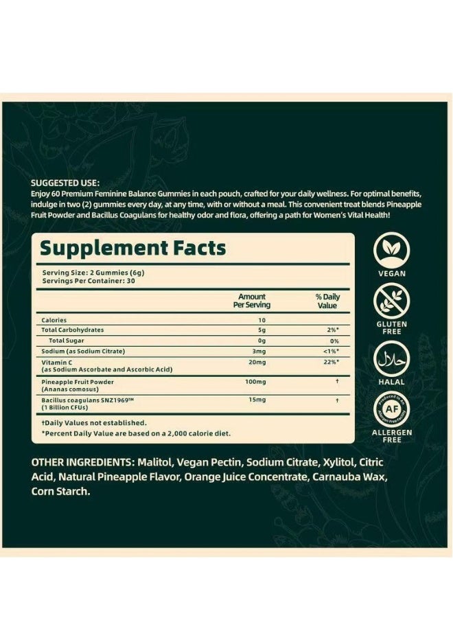 VITAL Feminine Balance Gummies,for Women of All Ages (1Bags/60Grain)  - Image 3
