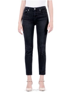 Web Denim Web Denim Women's Mid Rise Skinny Jeans - Knee Rip Stretchable Denim Pants  - Image 2