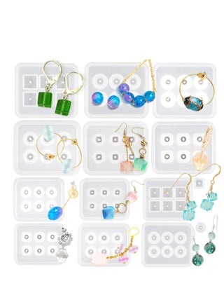 Resin Bead Molds with Hole Silicone Bead Molds for Resin with Crystal Line Dropper Round Square Shape Resin Epoxy Molds for Gemstone Cabochon Jewelry Casting - pzsku/Z4F4464683439AF6D7295Z/45/_/1695871686/54b76dee-0ccf-483d-ba86-9f6ea2249ae5