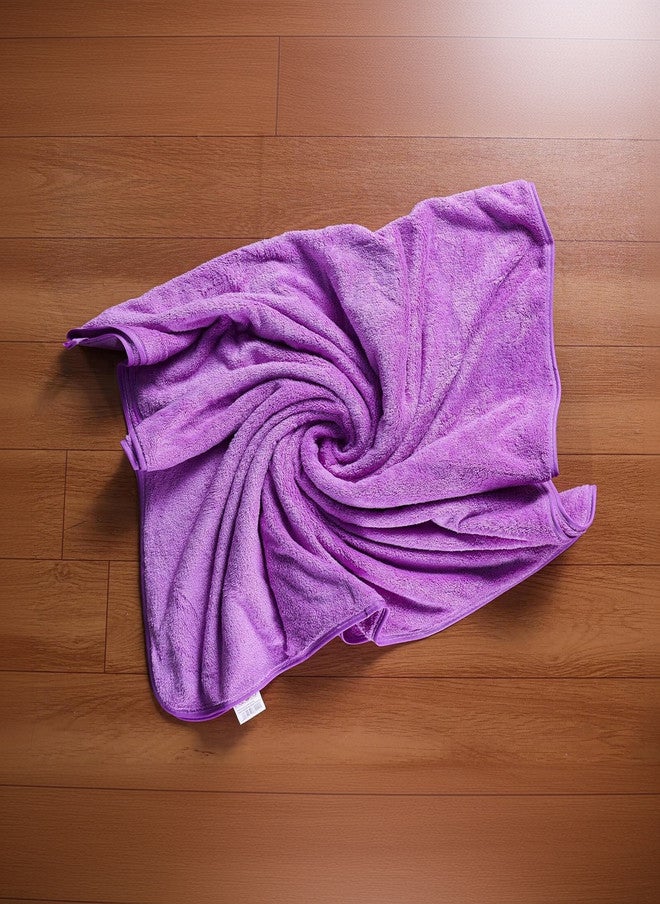 Fezora Microfiber Solid Bath Towel Set - 3 Pieces in Beige & Orange - Image 4