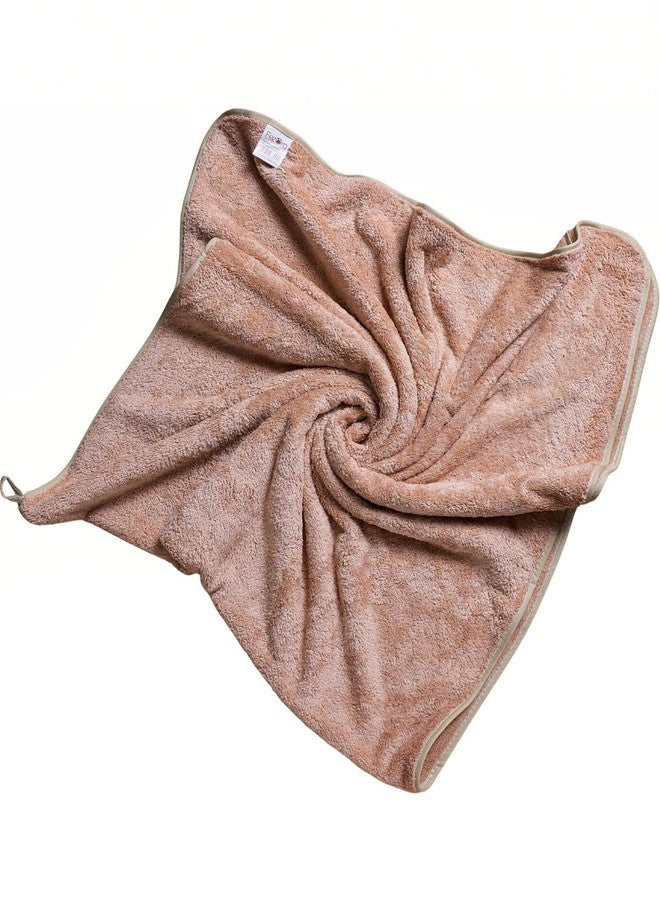 Fezora Microfiber Solid Bath Towel Set - 3 Pieces in Beige & Orange - Image 2