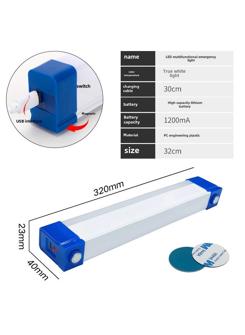 Arabest Magnetic LED Emergency Light Tube USB Rechargeable Driver -50W [32CM]] 
