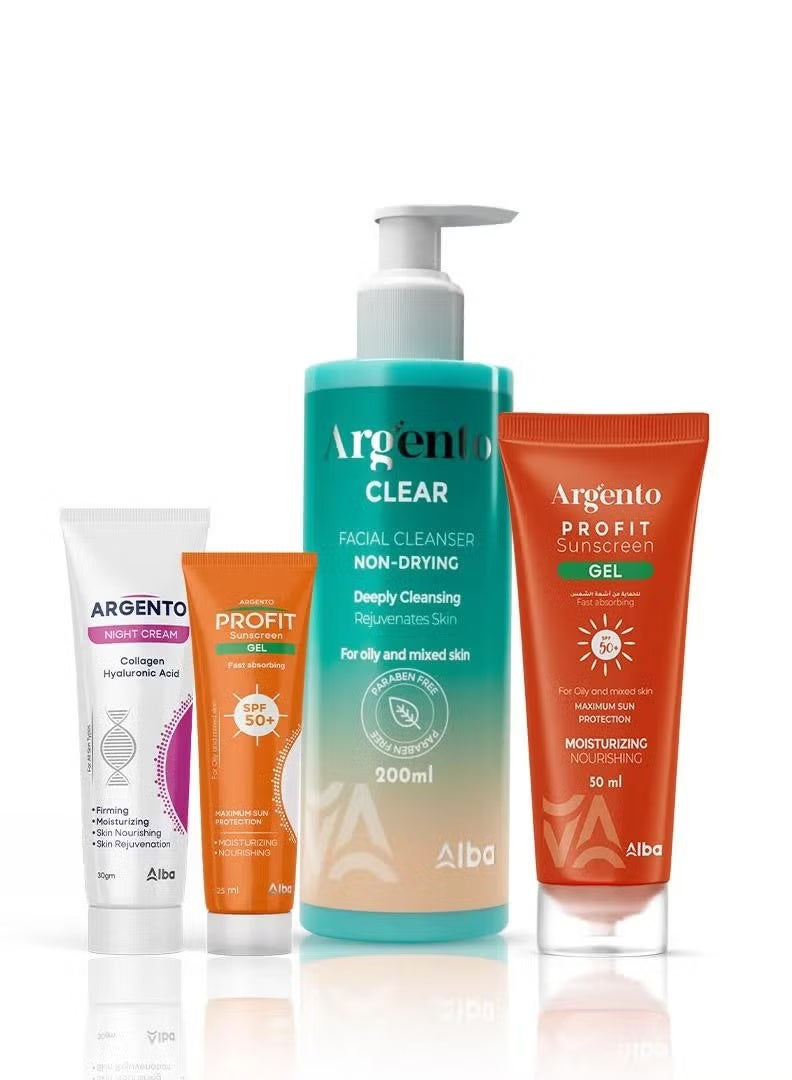 أرجنتو Profit Gel 50ml + Argento Clear 200ml + Profit Gel 25ml + Argento Night 30gm - Image 1