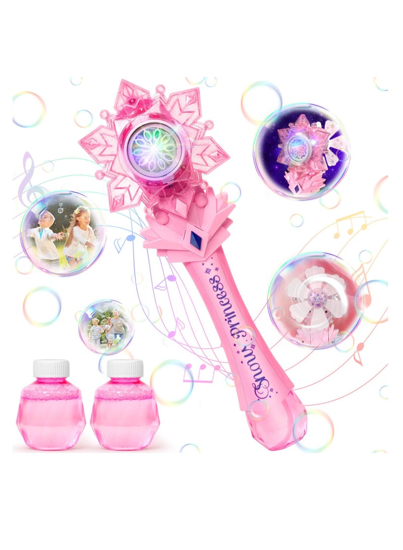SOLARAE Bubble Wands for Kids Light Up Princess Wand Toys for Girls Ages 3-8 Handheld Bubble Machine for 3-6 Year Olds Bubble Party Favors for Outdoor Play - Image 1