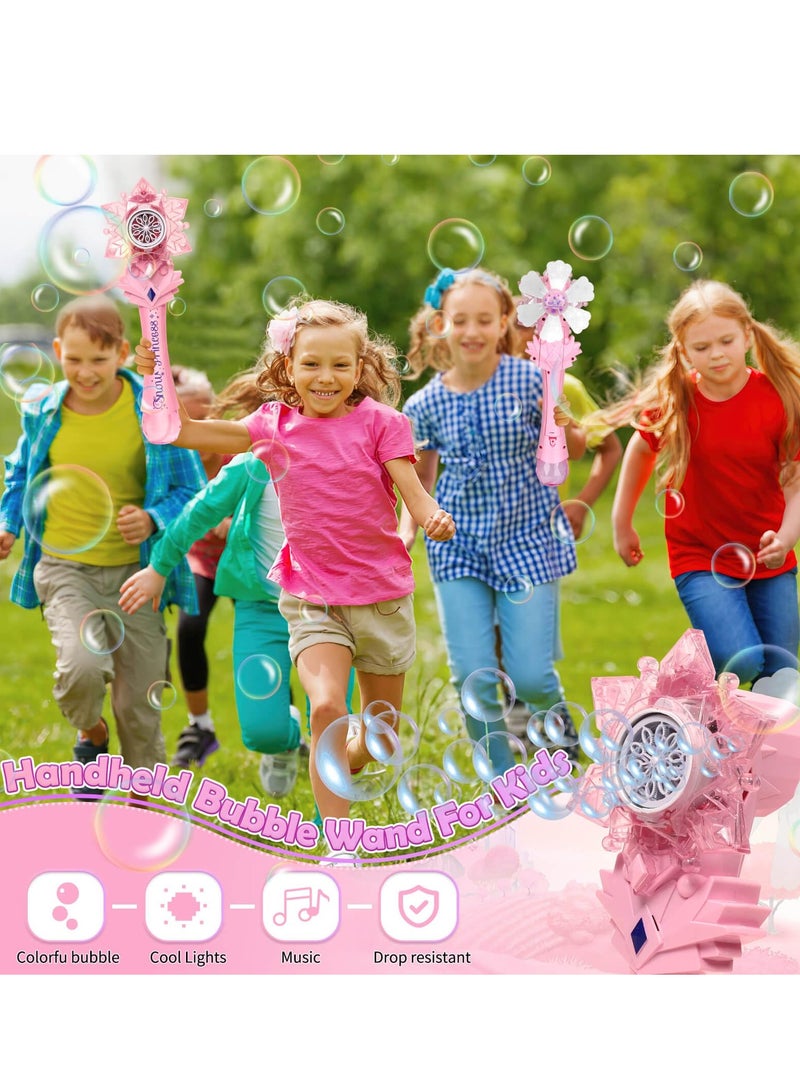 SOLARAE Bubble Wands for Kids Light Up Princess Wand Toys for Girls Ages 3-8 Handheld Bubble Machine for 3-6 Year Olds Bubble Party Favors for Outdoor Play - Image 4
