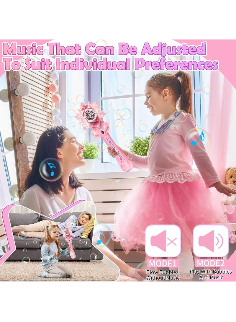 SOLARAE Bubble Wands for Kids Light Up Princess Wand Toys for Girls Ages 3-8 Handheld Bubble Machine for 3-6 Year Olds Bubble Party Favors for Outdoor Play - Image 3