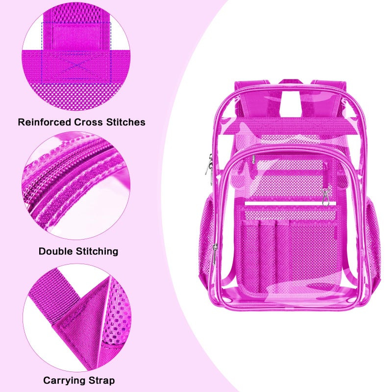 PAMANO Clear Backpack Transparent Heavy Duty School PVC Bookbag See Through Bag Boys and Girls for College Work Travel Security - Image 4