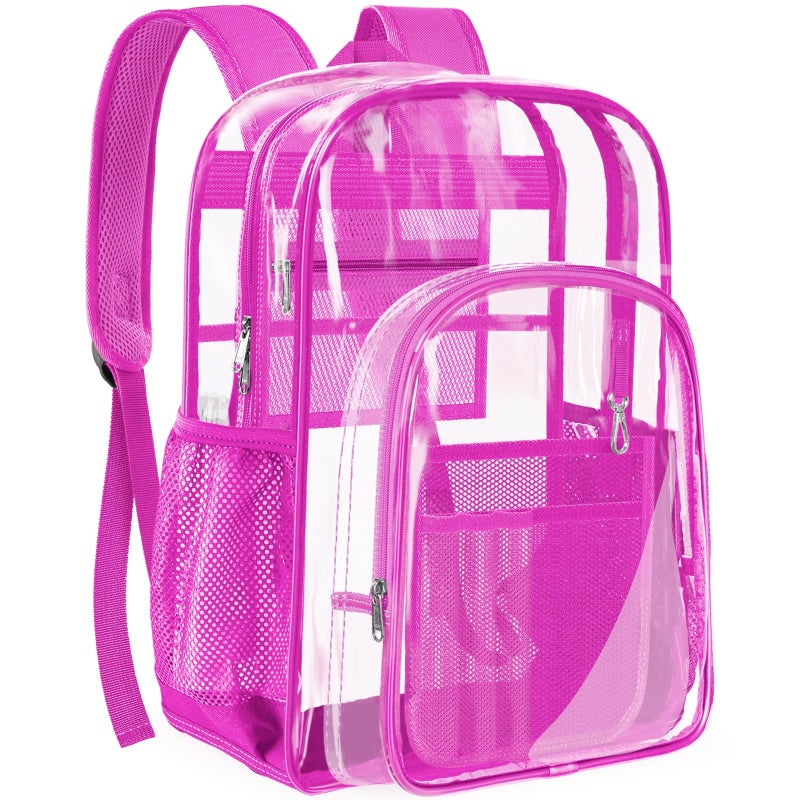 PAMANO Clear Backpack Transparent Heavy Duty School PVC Bookbag See Through Bag Boys and Girls for College Work Travel Security - Image 1