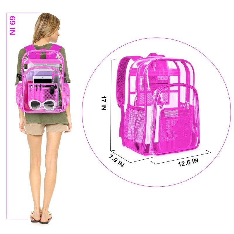 PAMANO Clear Backpack Transparent Heavy Duty School PVC Bookbag See Through Bag Boys and Girls for College Work Travel Security - Image 3