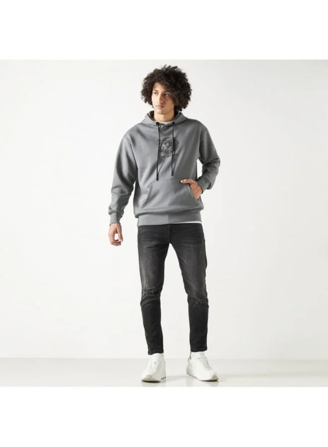 SP Characters Attack on Titan Print Hoodie with Long Sleeves and Kangaroo Pocket