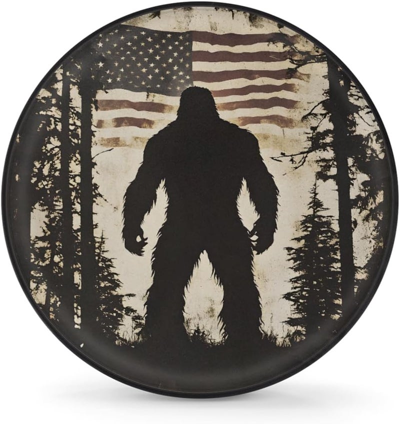 cfpolar Spare Tire Cover for RV Trailer,American Flag Bigfoot Waterproof Sun Leather Wheel Cover,Camper Spare Tire Covers Fit for Jeep Travel Trailer SUV Truck Accessories (14 in for Diameter 25” - 27”),F-1 - Image 1