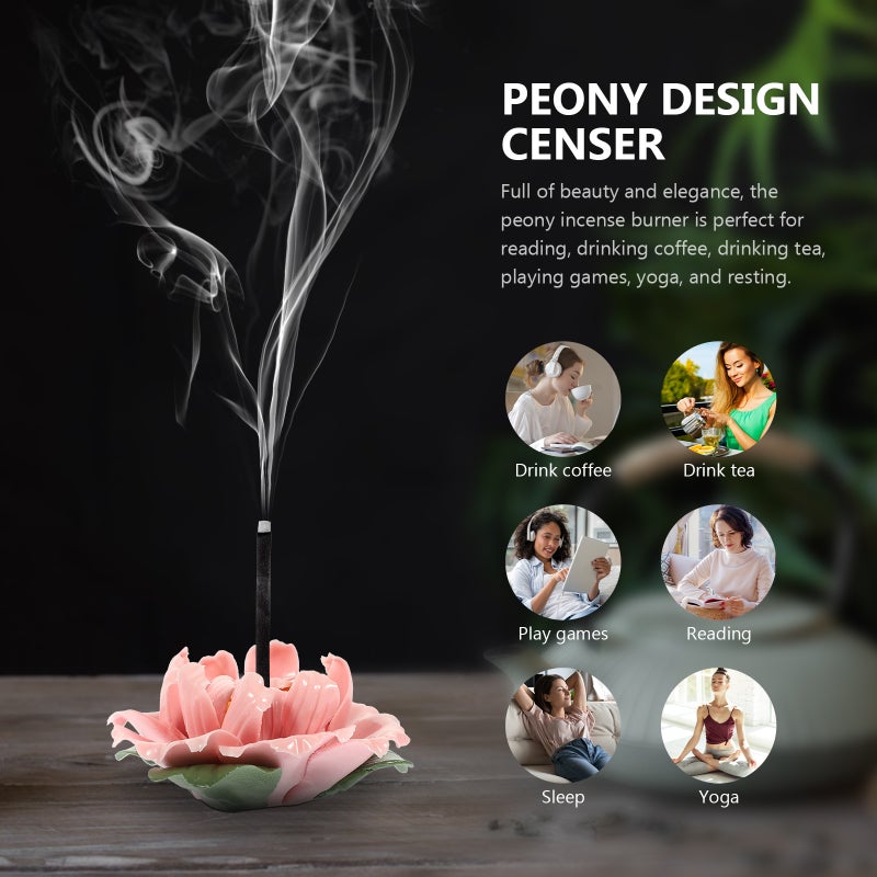 Censer Adornment Peony Design Censer Desktop Censer Incense Coil Holder - Image 3