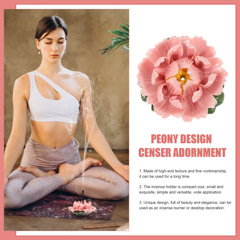 Censer Adornment Peony Design Censer Desktop Censer Incense Coil Holder - Image 4