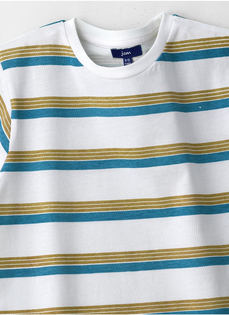 JAM Nautical Striped Cotton Tee for Boys  - Image 3