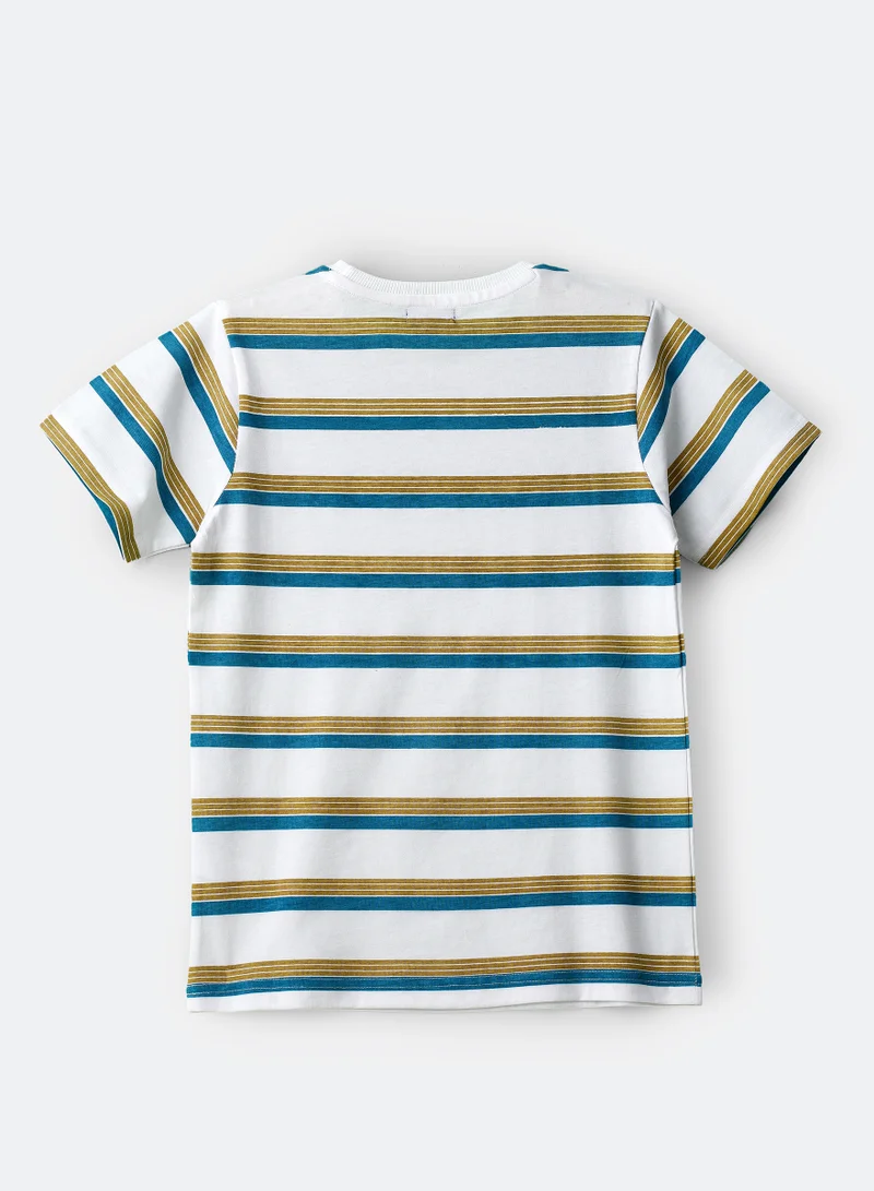 JAM Nautical Striped Cotton Tee for Boys