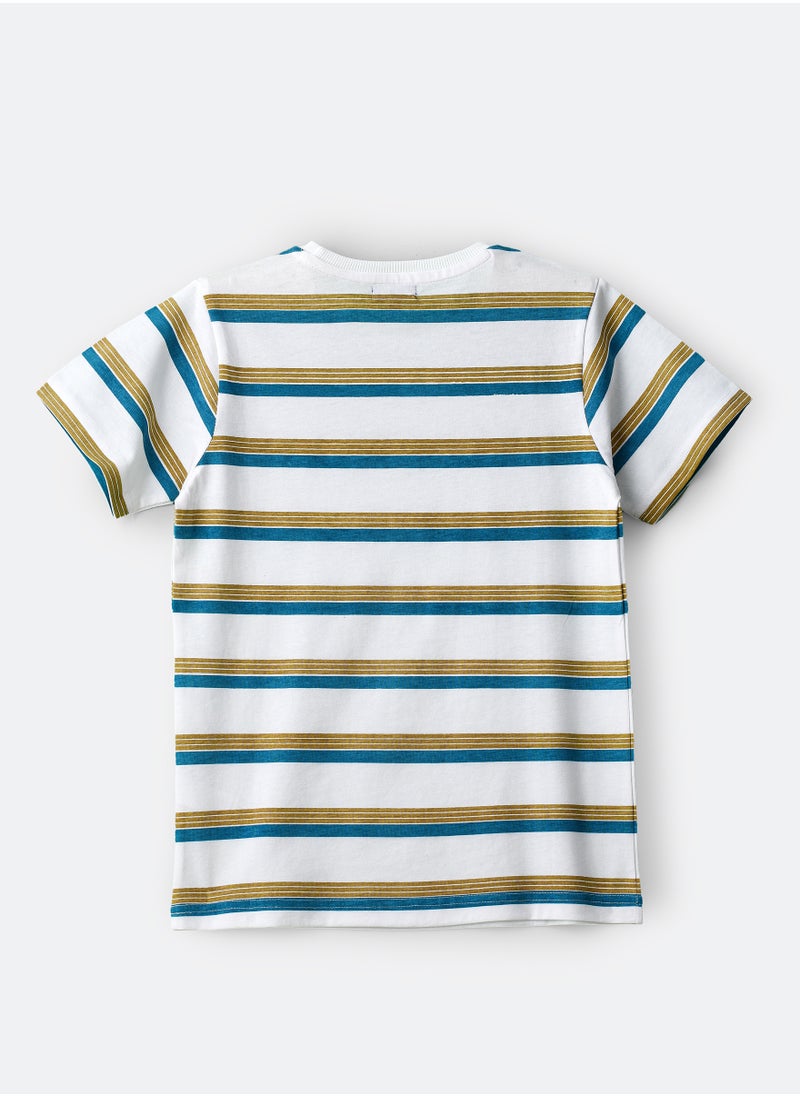 JAM Nautical Striped Cotton Tee for Boys  - Image 2