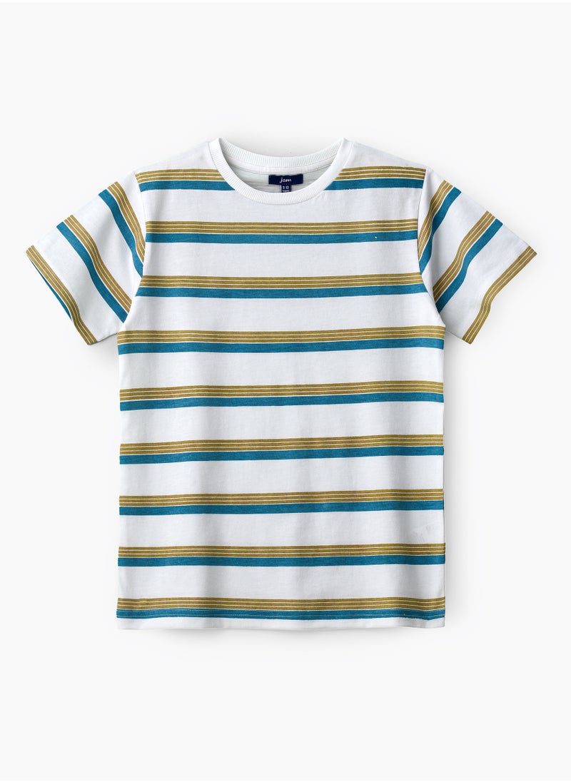 JAM Nautical Striped Cotton Tee for Boys  - Image 1