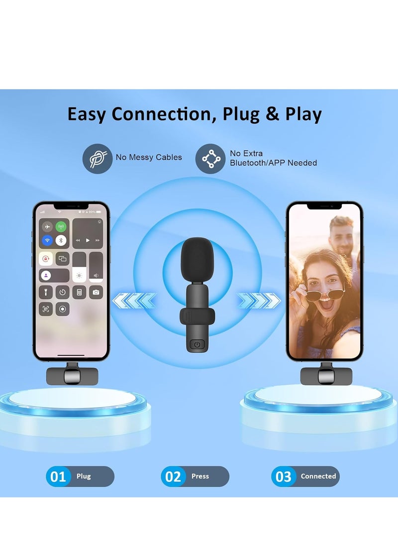 JAJEEK Bluetooth Mini Microphone for iPhone, iPad – Wireless Lavalier Lapel Mic for Video Recording, Clip-on Shirt Phone Microphone for Tiktok, YouTube, Interview & Podcast - Image 2
