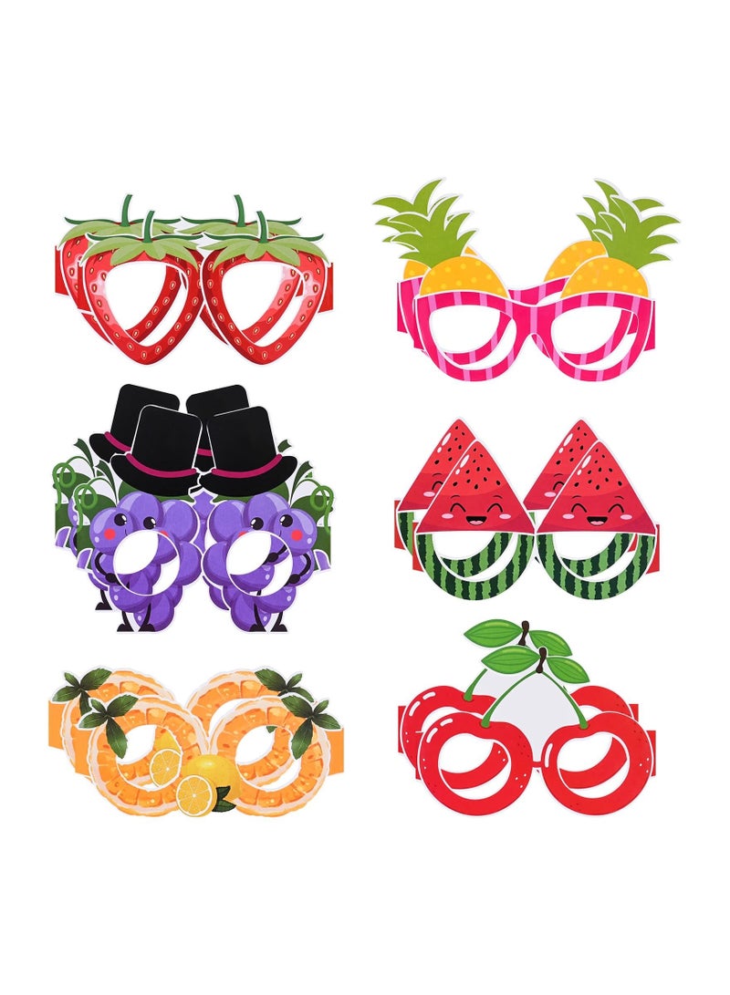 KASTWAVE 12 Pcs Photo Booth Props Party Glasses, Festive Accessories Fun Glasses Novelty Glasses for Kids, Adults, Hawaiian Fancy Dress Photo Props Trendy Glasses for Hawaiian, Beach, Tropical, Birthday Party - Image 1
