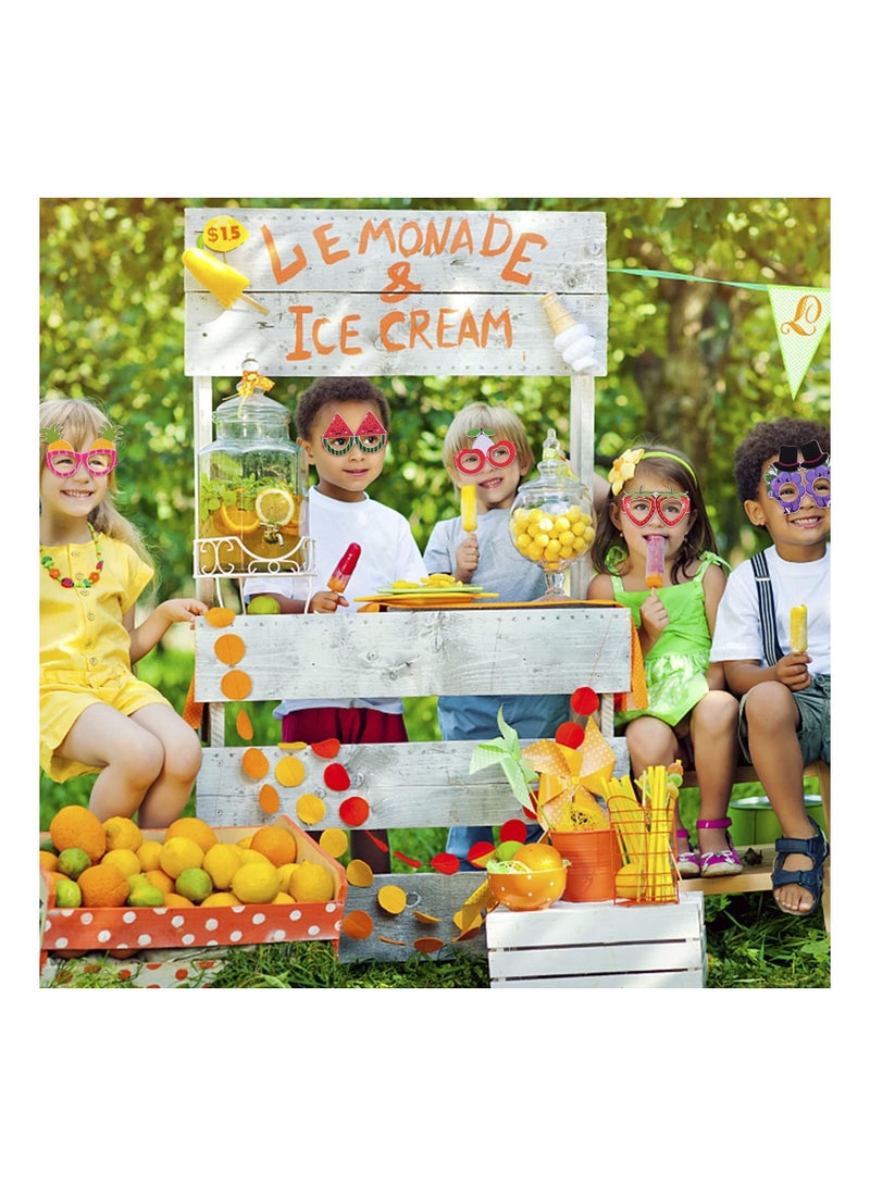 KASTWAVE 12 Pcs Photo Booth Props Party Glasses, Festive Accessories Fun Glasses Novelty Glasses for Kids, Adults, Hawaiian Fancy Dress Photo Props Trendy Glasses for Hawaiian, Beach, Tropical, Birthday Party - Image 3