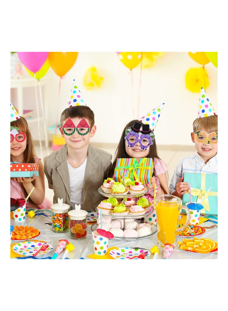 KASTWAVE 12 Pcs Photo Booth Props Party Glasses, Festive Accessories Fun Glasses Novelty Glasses for Kids, Adults, Hawaiian Fancy Dress Photo Props Trendy Glasses for Hawaiian, Beach, Tropical, Birthday Party - Image 5