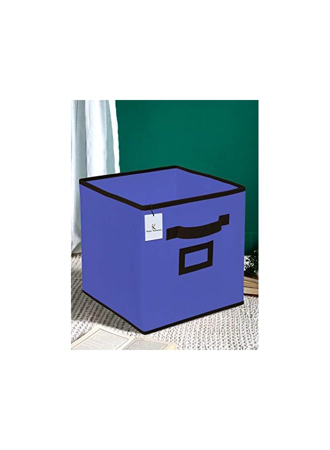 Kuber Industries Industries Non Woven Fabric Foldable Small Size Storage Cube ToyBooksShoes Storage Box With HandleExtra Small (Purple)-Kubmart1847 - Image 4