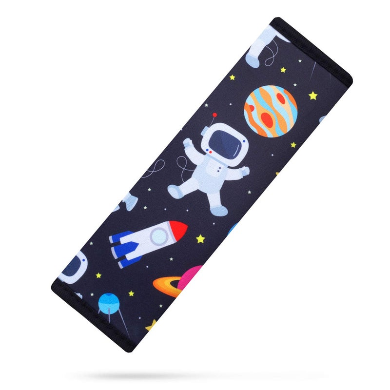 YR Seat Belt Cover for Kids, Soft Comfort Seat Belt Cushion for Children, Cute Cartoon Pattern Car Seat Belt Pads Cover for Girls and Boys, 1 Pack, Spaceman - Image 1