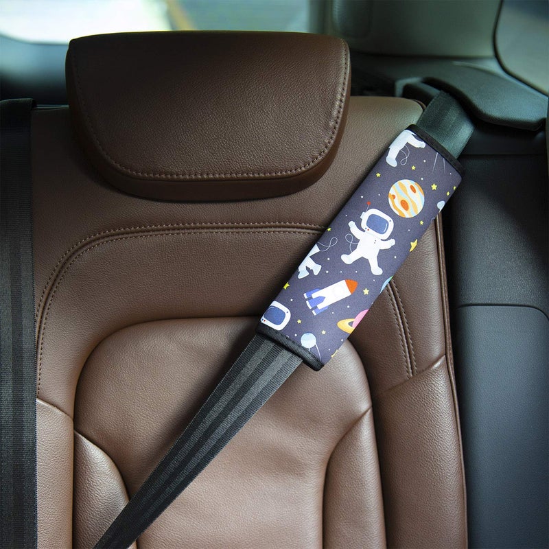 YR Seat Belt Cover for Kids, Soft Comfort Seat Belt Cushion for Children, Cute Cartoon Pattern Car Seat Belt Pads Cover for Girls and Boys, 1 Pack, Spaceman - Image 3