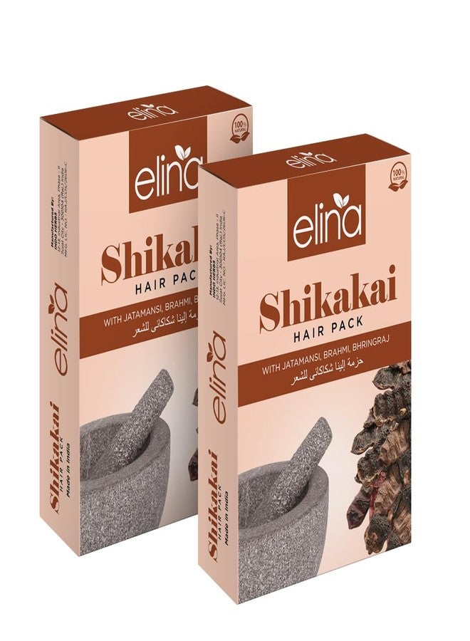 Elina Shikakai Hair Pack with Jatamansi, Brahmi & Bhringraj 100Gm (Pack of 2) | Natural Ready-to-Use Hair Mask for Strength & Nourishment | Ayurvedic Hair Care Formula - Image 1