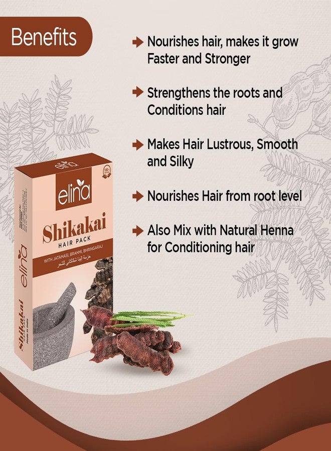 Elina Shikakai Hair Pack with Jatamansi, Brahmi & Bhringraj 100Gm (Pack of 2) | Natural Ready-to-Use Hair Mask for Strength & Nourishment | Ayurvedic Hair Care Formula - Image 4