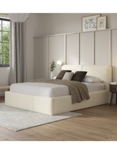 Bed and Mattress Home Eternity Upholstered Premium Queen Size ( 160 X 190 ) Beige Color Bed  - Image 1