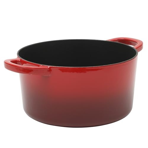 Crock-Pot Crock Pot Artisan 7-Quart Round Enameled Cast Iron Dutch Oven With Borosilicate Glass Lid, Heavy-Duty Cookware for Baking, Roasting & Slow Cooking, Red - Image 5