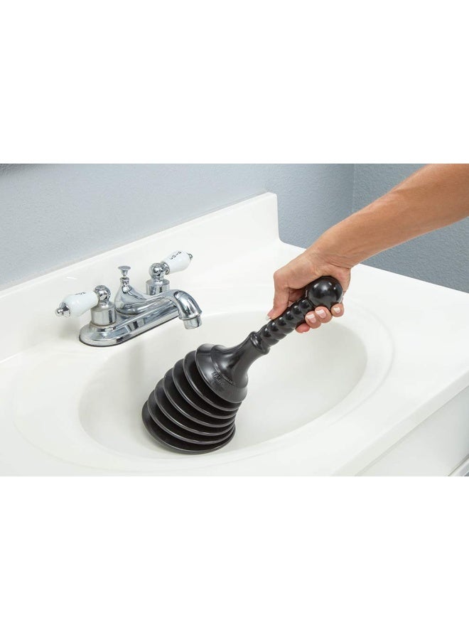 Master Plunger MPS4 Sink & Drain Plunger for Kitchen Sinks, Bathroom Sinks, Showers, and Bathtubs. Small and Strong Design with Large Bellows Commercial & Residential Use, Black - Image 3