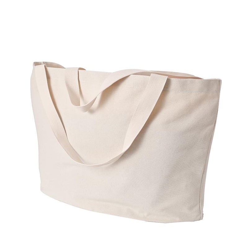Augbunny 16oz Canvas Heavy Duty XXXL LARGE Grocery Bag Beach Tote Shopping Bag Moving Bag Laundry Bag Multi Purpose Daily Use Tote. - Image 1