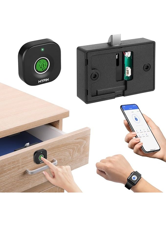 Mypin Bluetooth Fingerprint Cabinet Lock Smart Biometric Keyless Hidden Electric - Image 1