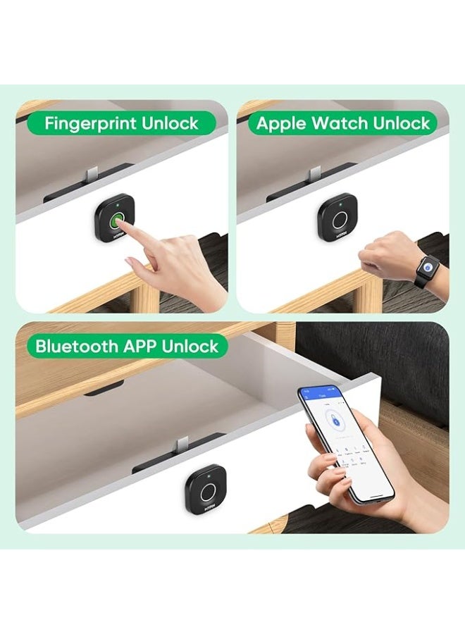 Mypin Bluetooth Fingerprint Cabinet Lock Smart Biometric Keyless Hidden Electric - Image 2