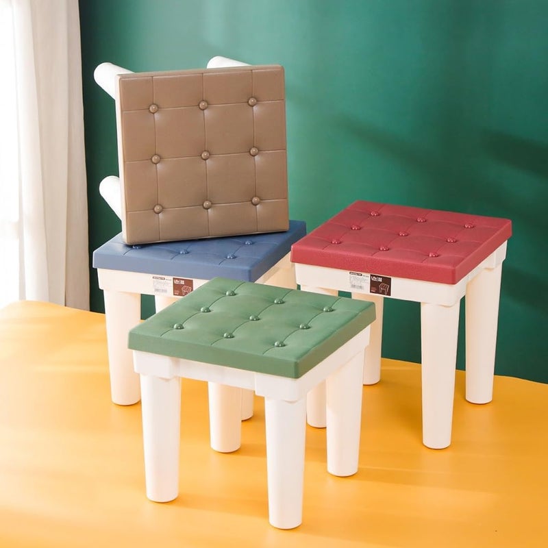 Square Small Shower Stool, Small Sitting Stool for Home Living Room Bathroom, Non-Slip Plastic Household Low Stool, Sturdy and Durable Shower Chair (Color : Blue, Size : 27 * 27 * 26cm) - Image 5