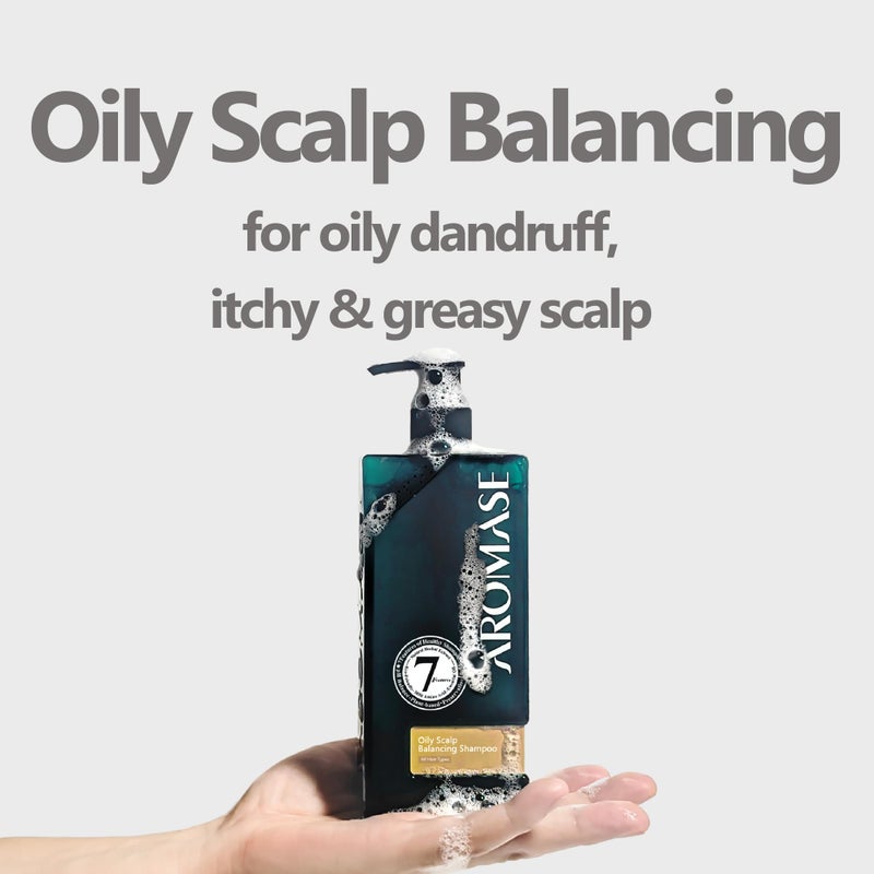 Aromase Oily Scalp Balancing Shampoo (Ideal for oily scalp with dandruff) 14 FL OZ - Image 2