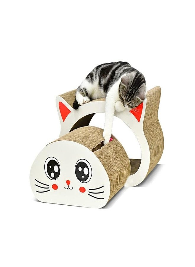 BohoBark Cat Scratcher Cardboard 2 in 1 Reversible Scratching Pad Recyclable Corrugated Scratch Toy with Cat-Head Shape Cat Scratch Lounge for Furniture Protection (Multicolor) - Image 3